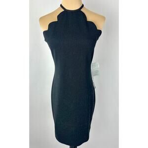 NWT Jump Size 5 / 6 Black Sparkle Glitter Halter Mini Dress Cocktail Party NYE
